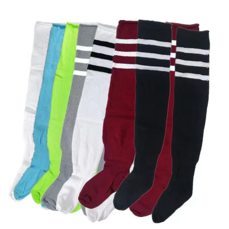 Autumn Winter New Adult Thick Over The Knee Striped Long Tube Cotton Socks Plus Size Thigh High Socks