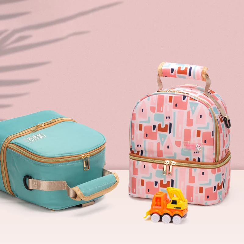 Baby bottle insulated bag milk storage thermal insulation double breast milk preservation cooler lunch bag for mummy