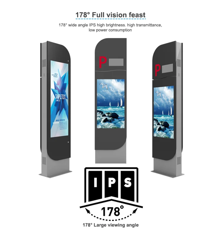 65 inch LCD Outdoor Display Parking Signage IP55 Waterproof Advertising Display Digital Signage