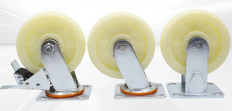 200x50 Strong Impact Resistance Smooth Flat Plate wheel universal adjustable swivel wheels for trolleys