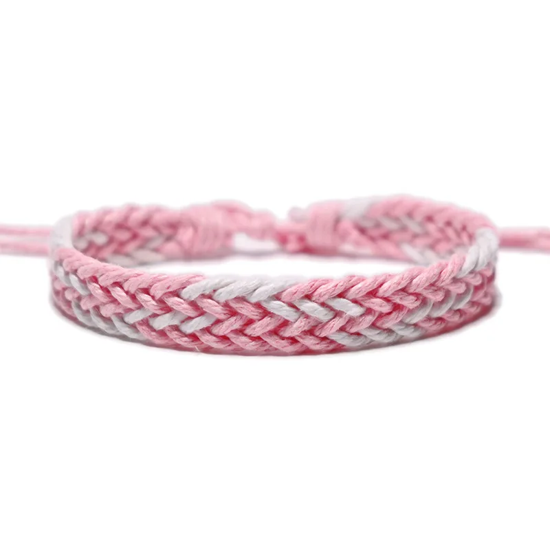 Mst 17 Colors New Cute Cotton Hemp Bracelet Handmade Adjustable Students Girls Braided Rope Woven Friendship Bracelets