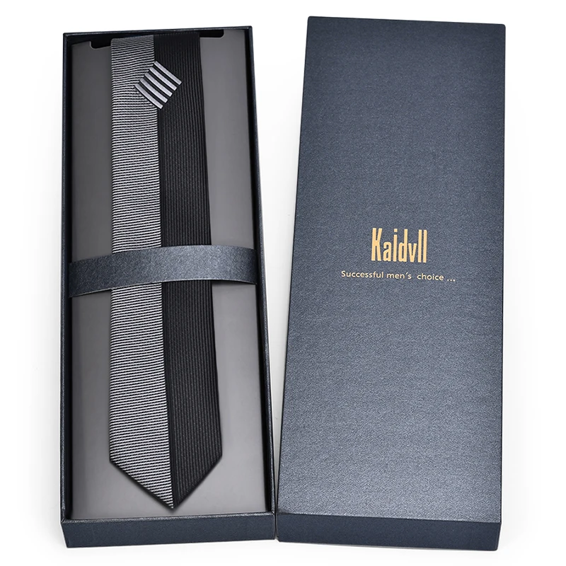 Top Fashion 100% Silk Tie Skinny 6 CM Width Plaid Ties Company Logo Custom Tie With Gift Box