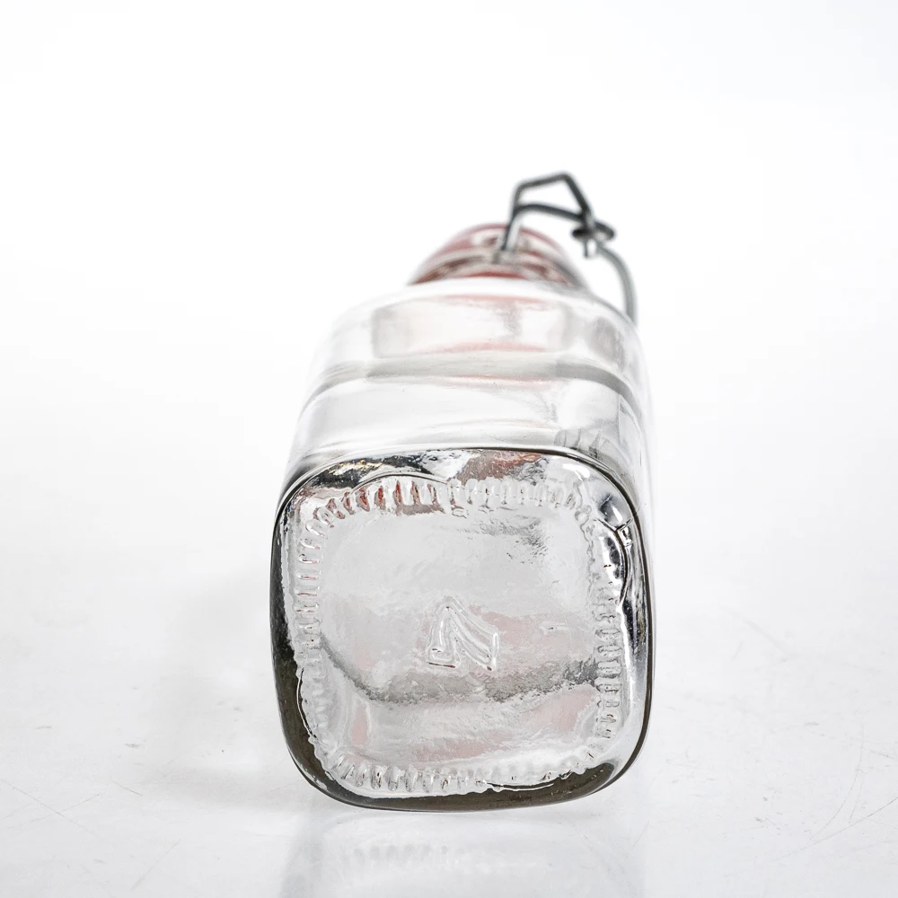 Custom Design Swing Top Liquid Bottle 250ml 500ml 1000ml Beverage Square Glass Beer Bottle