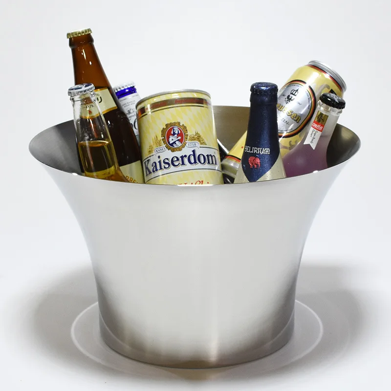 304 Stainless Steel New Small Waist 12L Large Capacity  Gold Customizable Ice Bucket Double Wall Ice Bucket