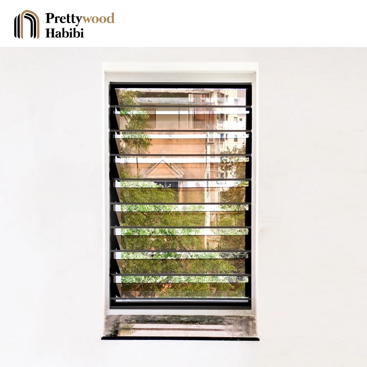 Residential Modern Motorised Automatic Manual Jalousie Window Glass Louvre Louver Windows