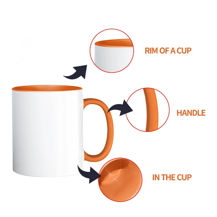 Wholesale custom logo colorful white porcelain cups sublimation travel mug 11oz premium cups ceramic coffee mug