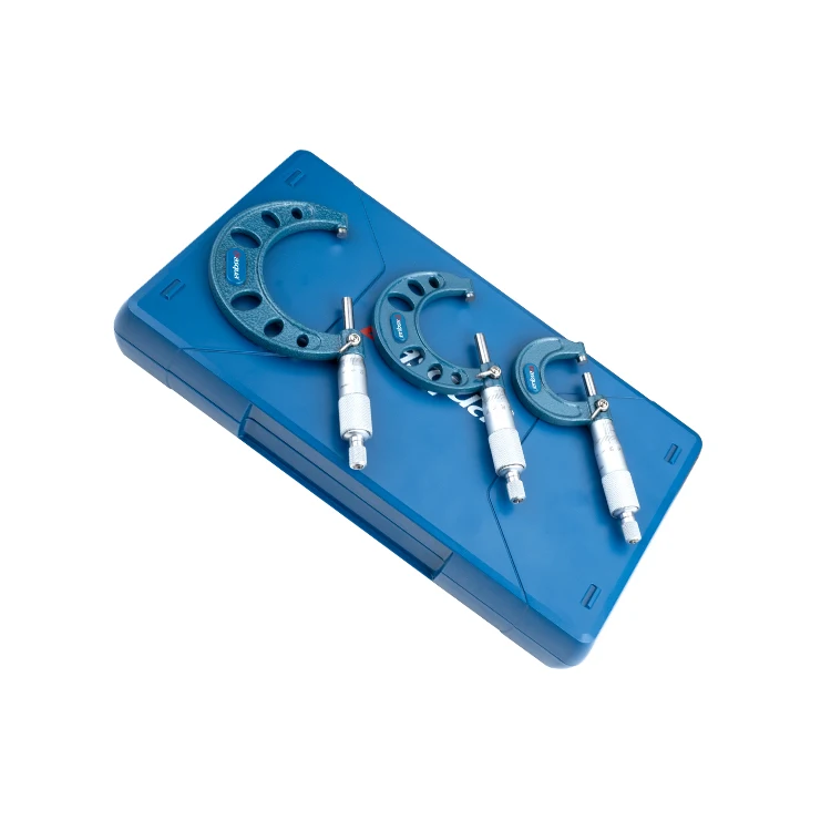 Dasqua 0-100mm 4Pcs Analog Outside Micrometer Set 0-25mm 25-50mm 50-75mm 75-100mm Manual Outside Micrometer Measuring Tool