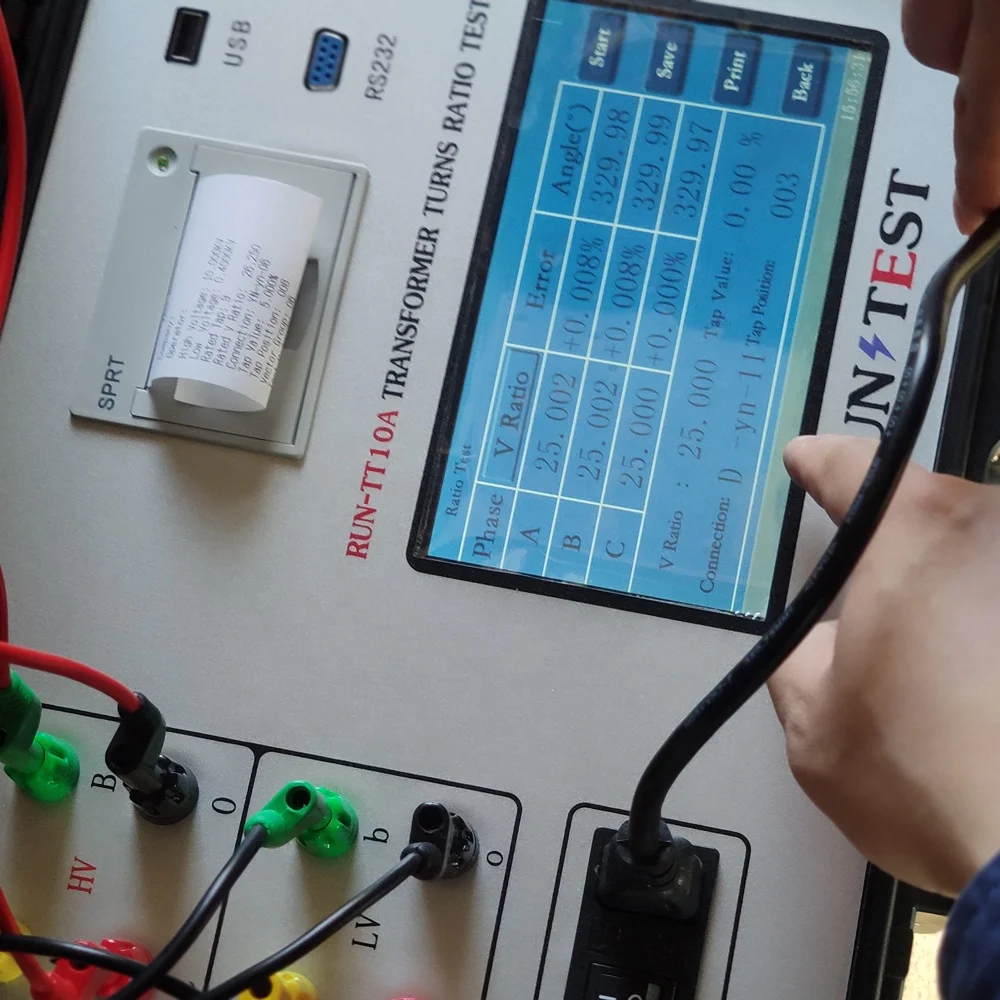 Transformer Voltage Ratio and Current Ratio Tester 3 Phase Transformer Turns Ratio TTR Tester