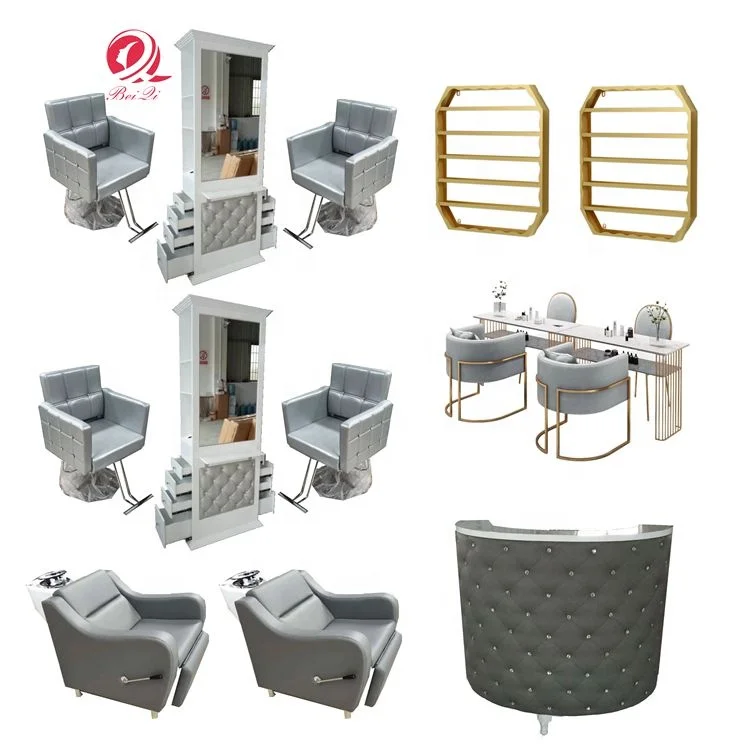 Silla de peluqueria salon furniture set grey hydraulic barber chair for hair salon