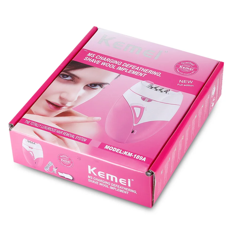 Kemei KM-189A Portable Blade Women Hair Remover Professional Painless USB Charging Rechargeable Electric