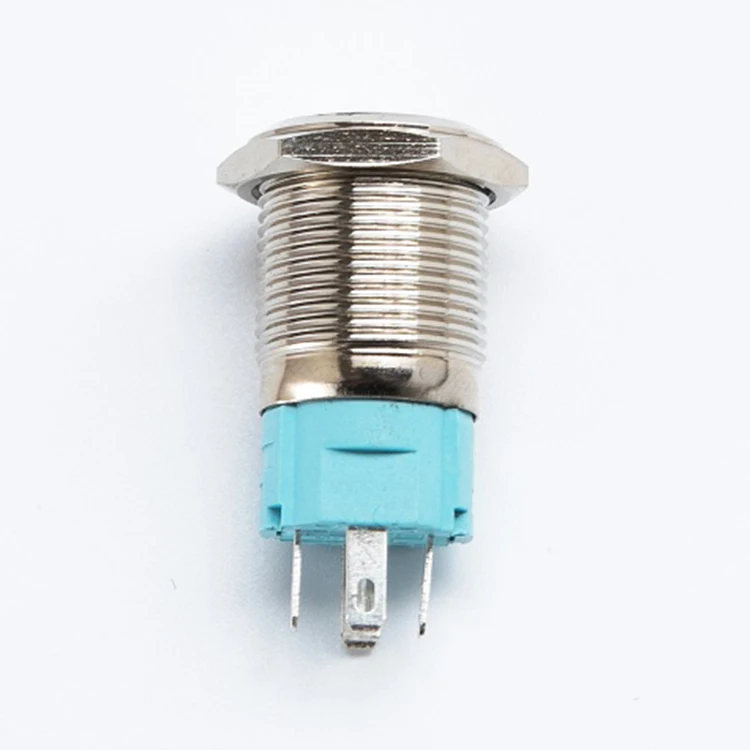 Ce Certificate 16mm Red Led Momentary Latching 250v Metal Push Button With Power Symbol