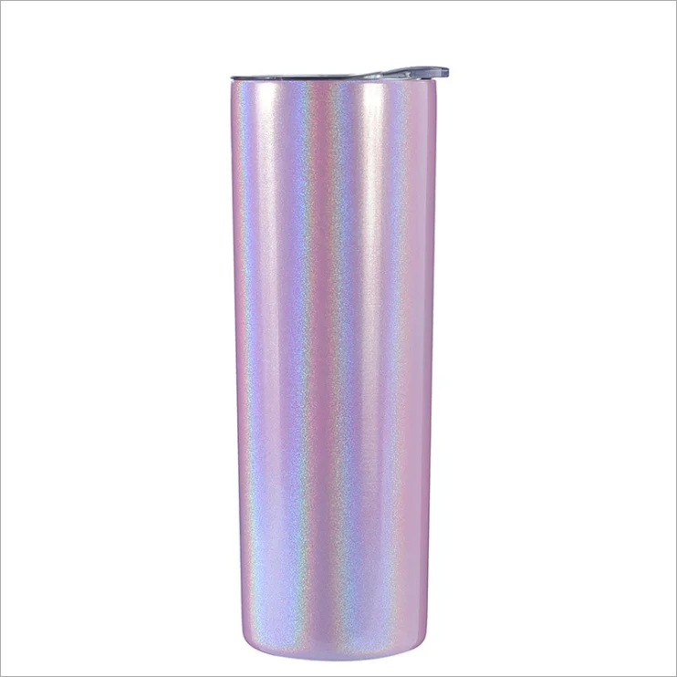 
Wholesale double wall tumbler 20oz slim sublimation bank glitter tumbler cups in bulk with lid and straw 