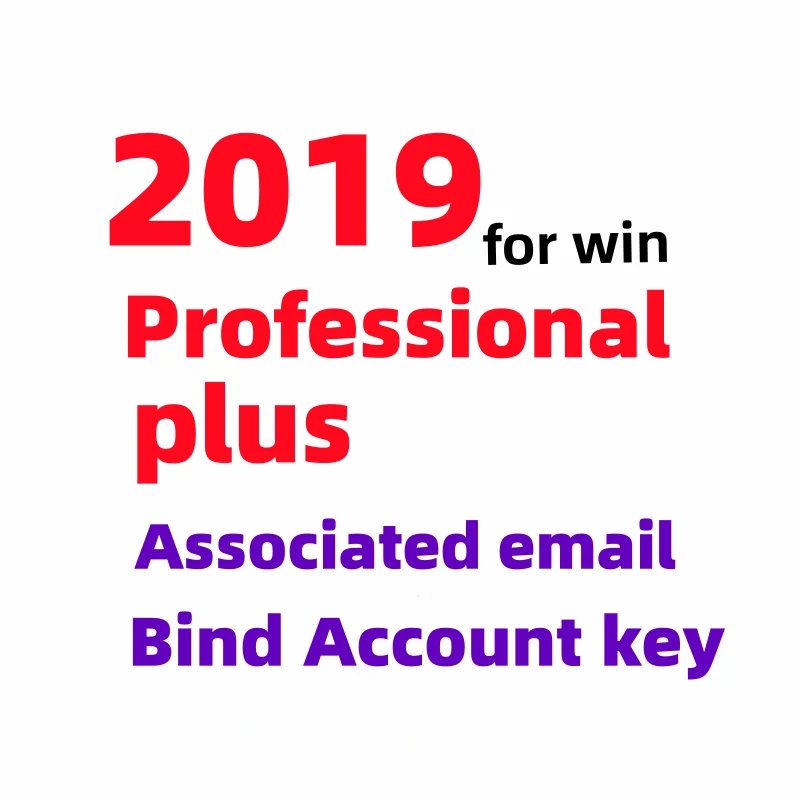 Bind key 100% online activation Digital license  1 PC  2019 professional plus key  Bind email