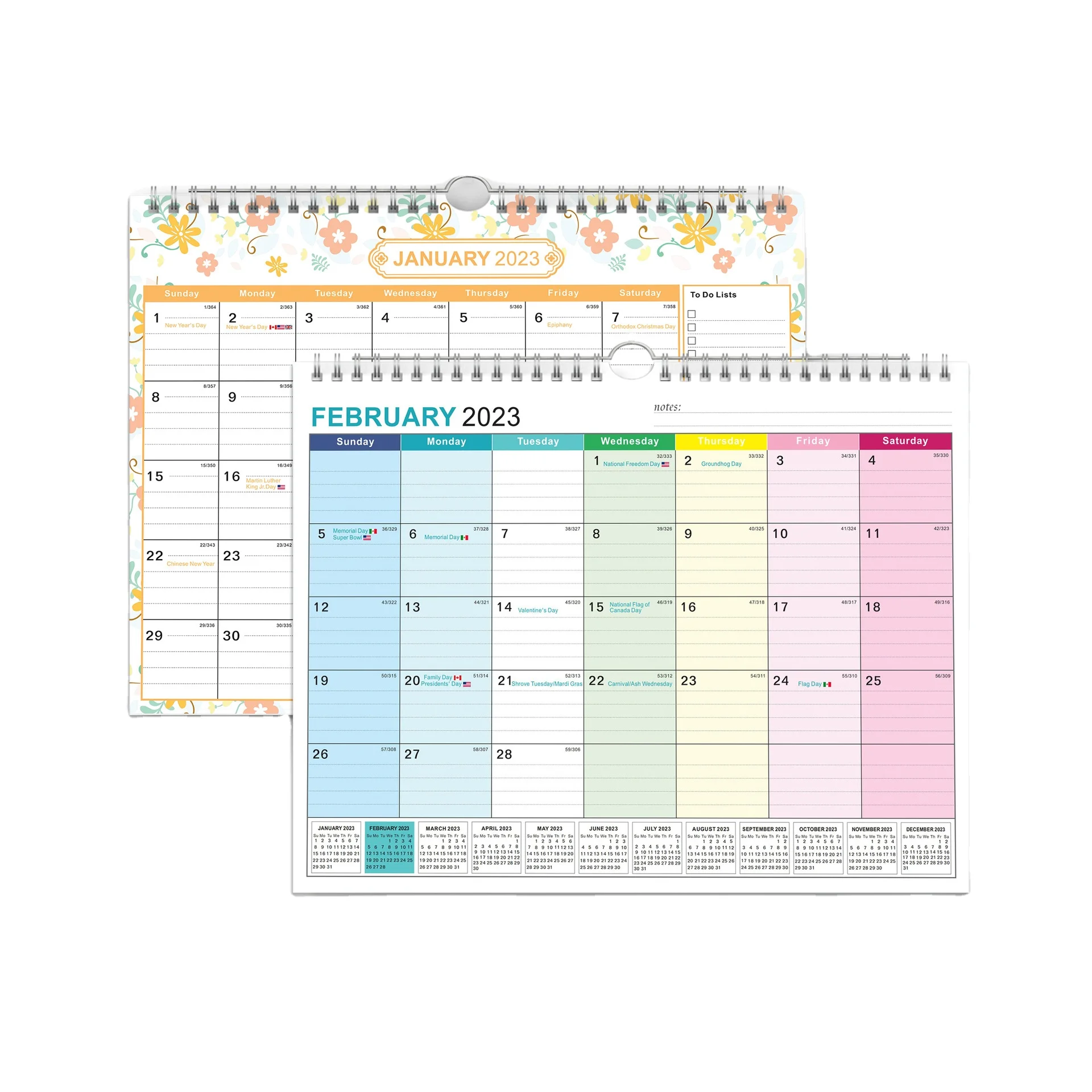 Promotional English Calendar Printing 2023 Calendar Countdown European and American Holiday Calendar