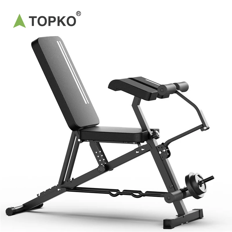 TOPKO gym equipment fitness adjustable bench folding commercial dumbbell weightslifting training bench for most people