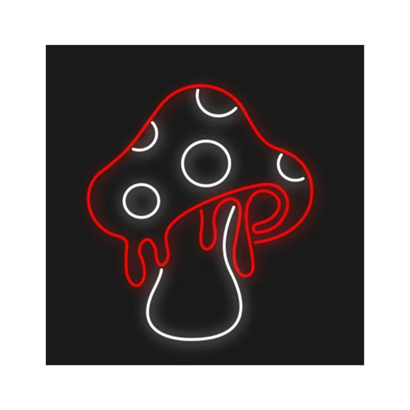 Led Custom Made Anime Decorative Mushroom Lights Decoration Open shop Flex Neon Light Sign