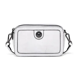 Квадратная сумка через плечо из натуральной воловьей кожи, маленький саквояж кросс-боди, женская сумочка для камеры на ремне