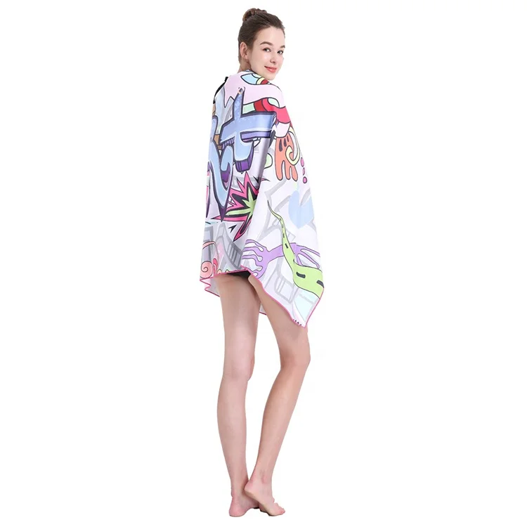 Custom sand free printed microfiber suede beach towel