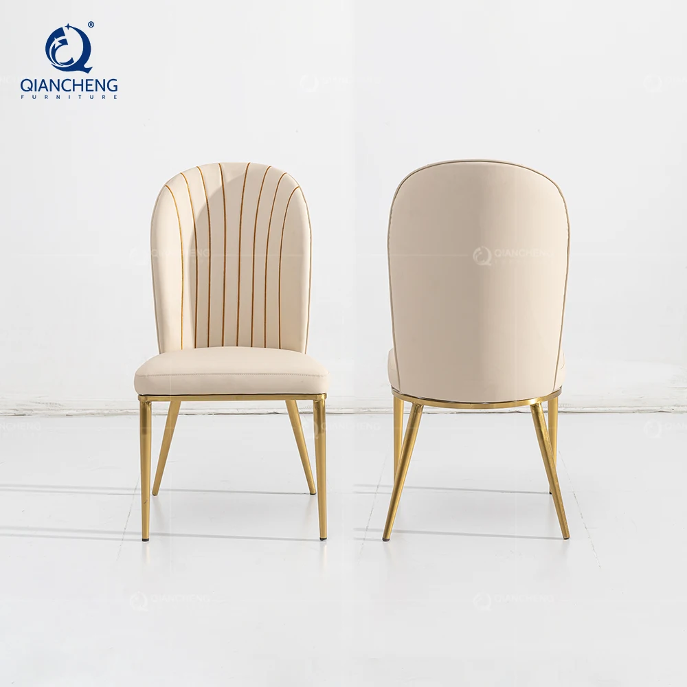 Mid century brown real leather dining chair wholesale modern restaurant furniture set cafe chrome iron leg dining chair