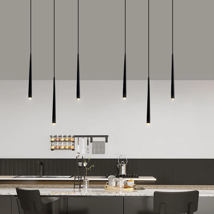 Nordic style modern chandeliers long line minimalist ins creative bar single head long small chandelier for  bedroom bedside