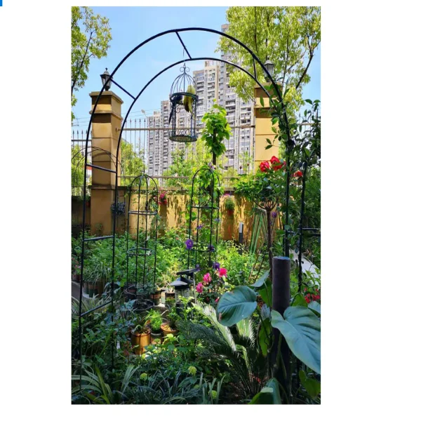 2021 Garden Arch for Plants Climbing Metal Garden Arbor