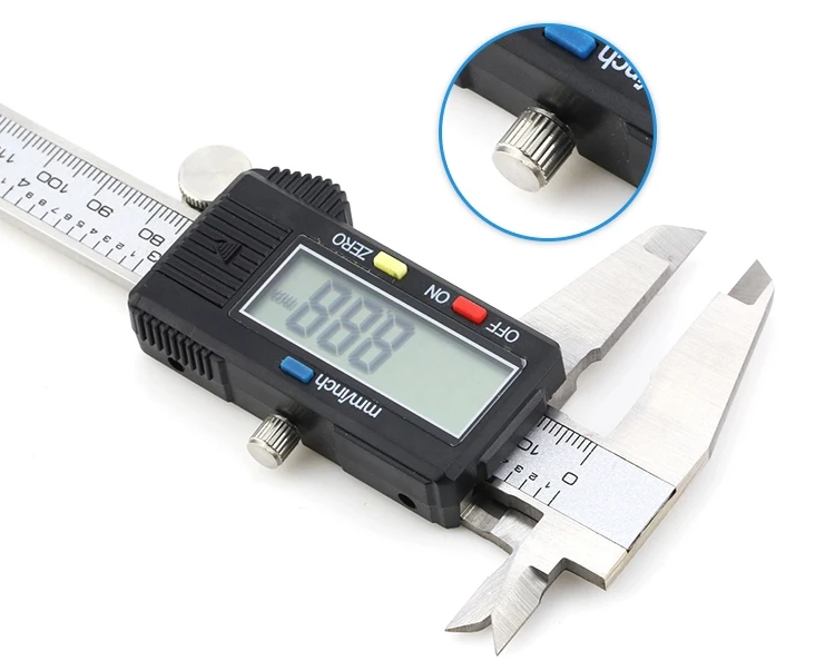 Stainless Steel Digital Display Caliper 150mm Fraction / MM / Inch High Precision Stainless Steel LCD Vernier Caliper