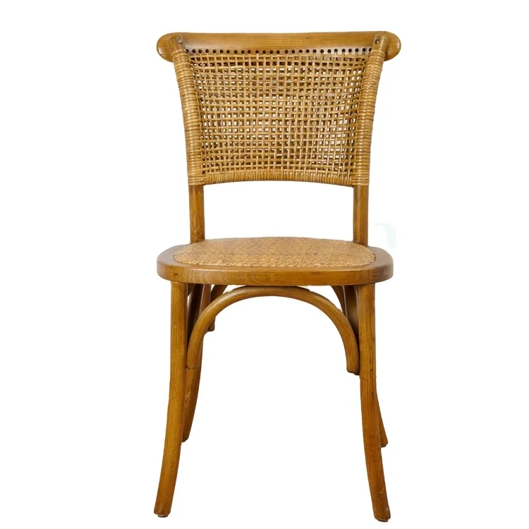Rattan Back Cross Back Chair Dinning Chair