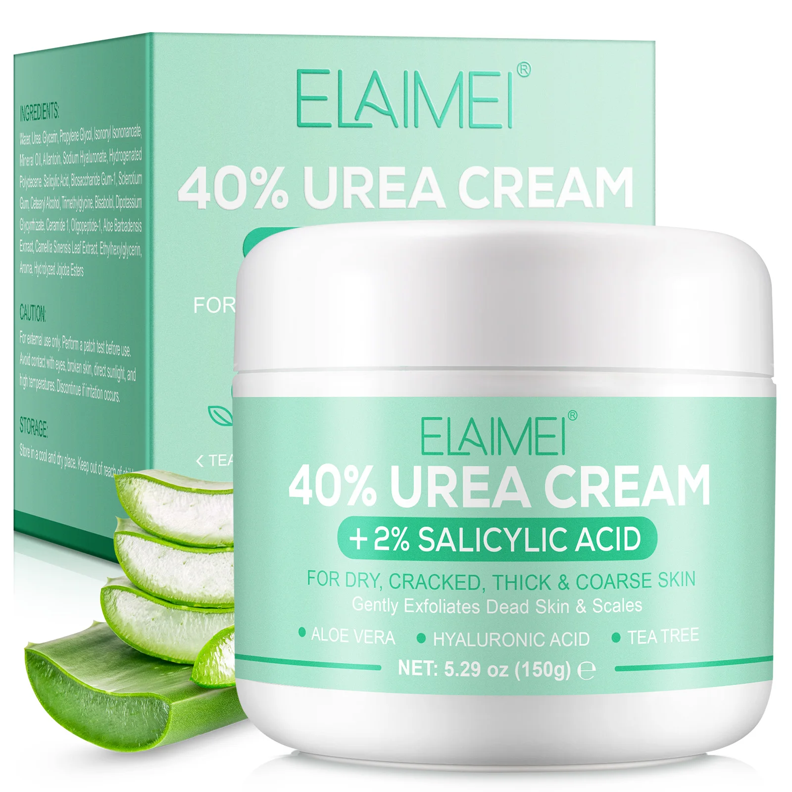 ELAIMEI foot skin care custom logo exfoliation 150g moisturizing body urea skin cream 2% salicylic acid urea 40% foot cream