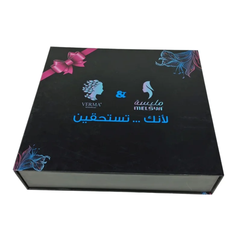 High-end gift cardboard packaging box with white EVA foam insert for cosmetic products