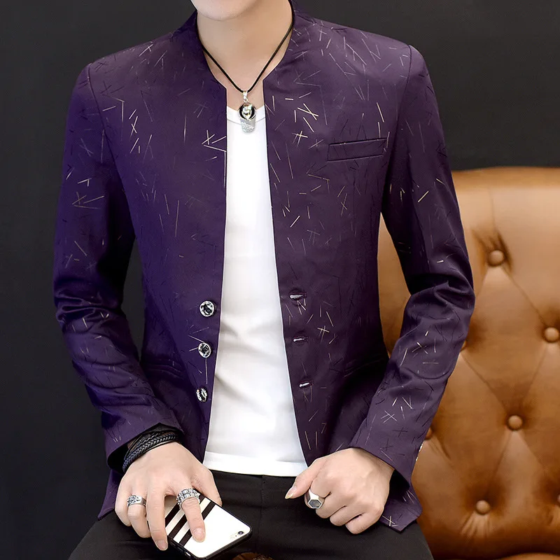 The Spirit Of Man Blazer Male Suit Jacket Casual Business Flower Pattern Luxury Stylish Blazers For Men Hot