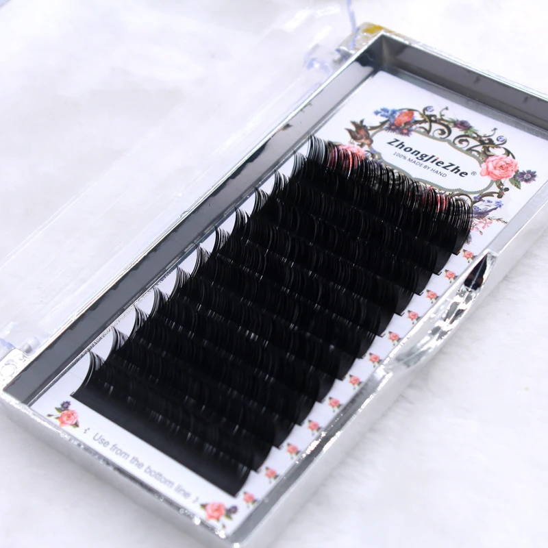 
Handmade Lashes Korean PBT Fiber 0.03 0.05 0.07 0.1 0.12 0.15 0.2 0.25 matte black Eyelash Extensions 