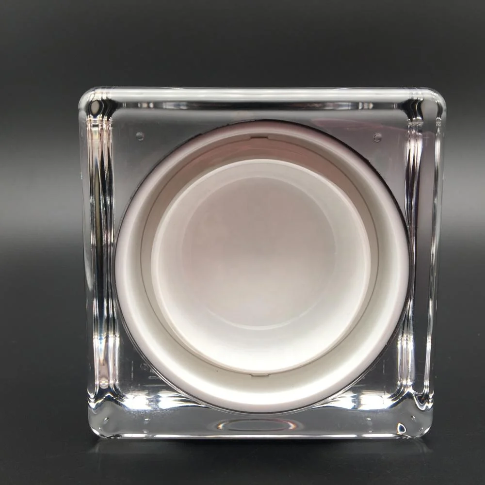 empty 30g 50g black color square luxury acrylic cream jar