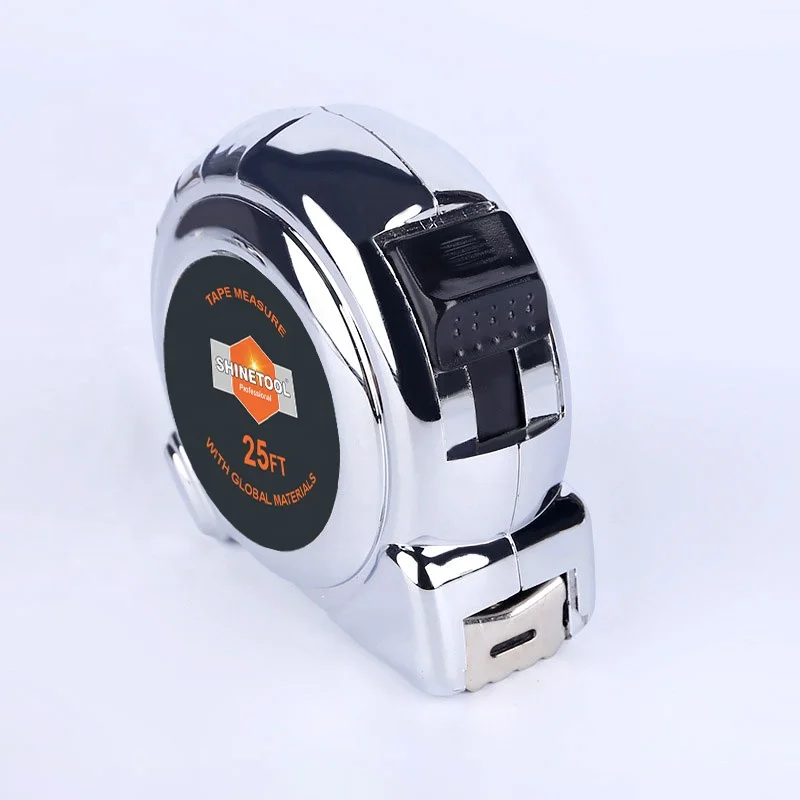 New type 3/5m  measuring tape measure ruler with silver UV plating shell