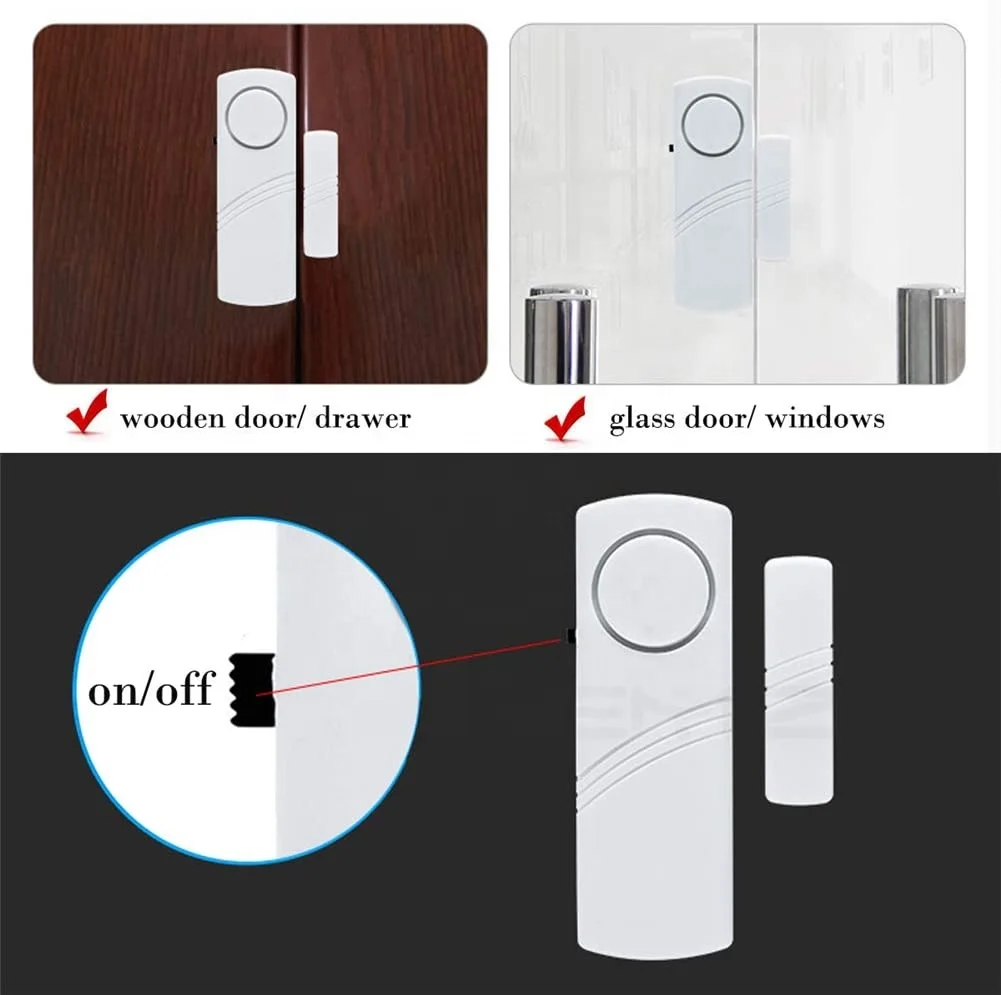 Door Window Alarm Wireless Door Window Contact Sensor Alarm with 120dB Sound   Door Alarms for Your Home Security