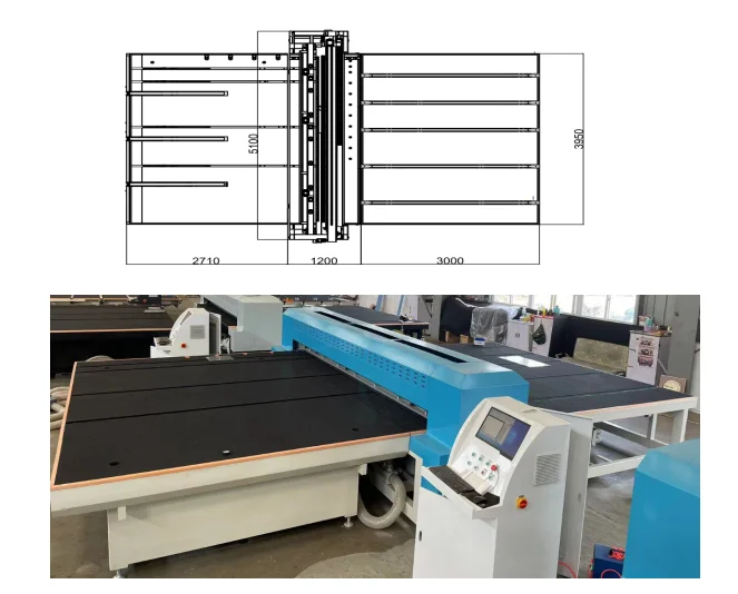 EVA Laminated glass cutting machine CNC Glass Cutting machine for PVB EVA laminated glass