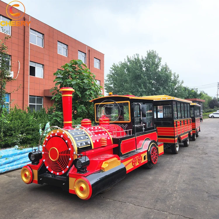 Scenic area tourist attraction carnival game trackless train ride amusement park steam trains for sale