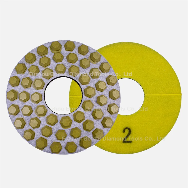 9.5 inch 4 step resin polishing pads for granite marble stone 240mm buffing pads