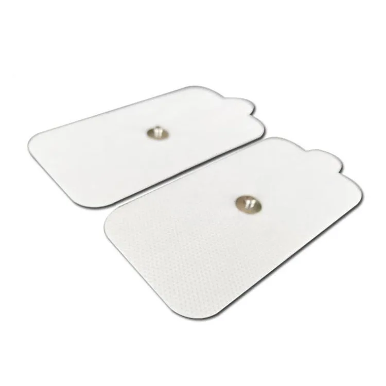 Rectangle Pain Relief Ems electrode tens for physiotherapy equipment fabric electrode gel pad with Button snaps electrode pads
