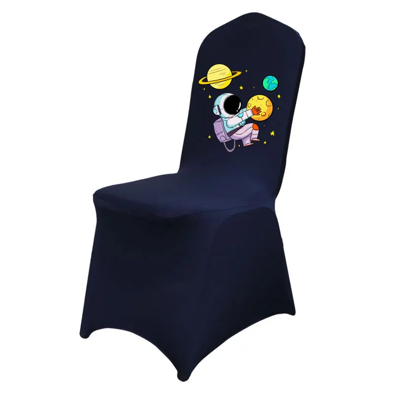 Hotel banquet party polyester stretch chair cover can be customized logo chair cover