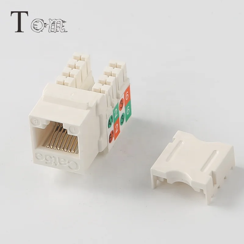 TOM-KJ-15 CAT5E/CAT6 UTP Network Cabling punch down 90 degree  telecom communication Keystone Jack module