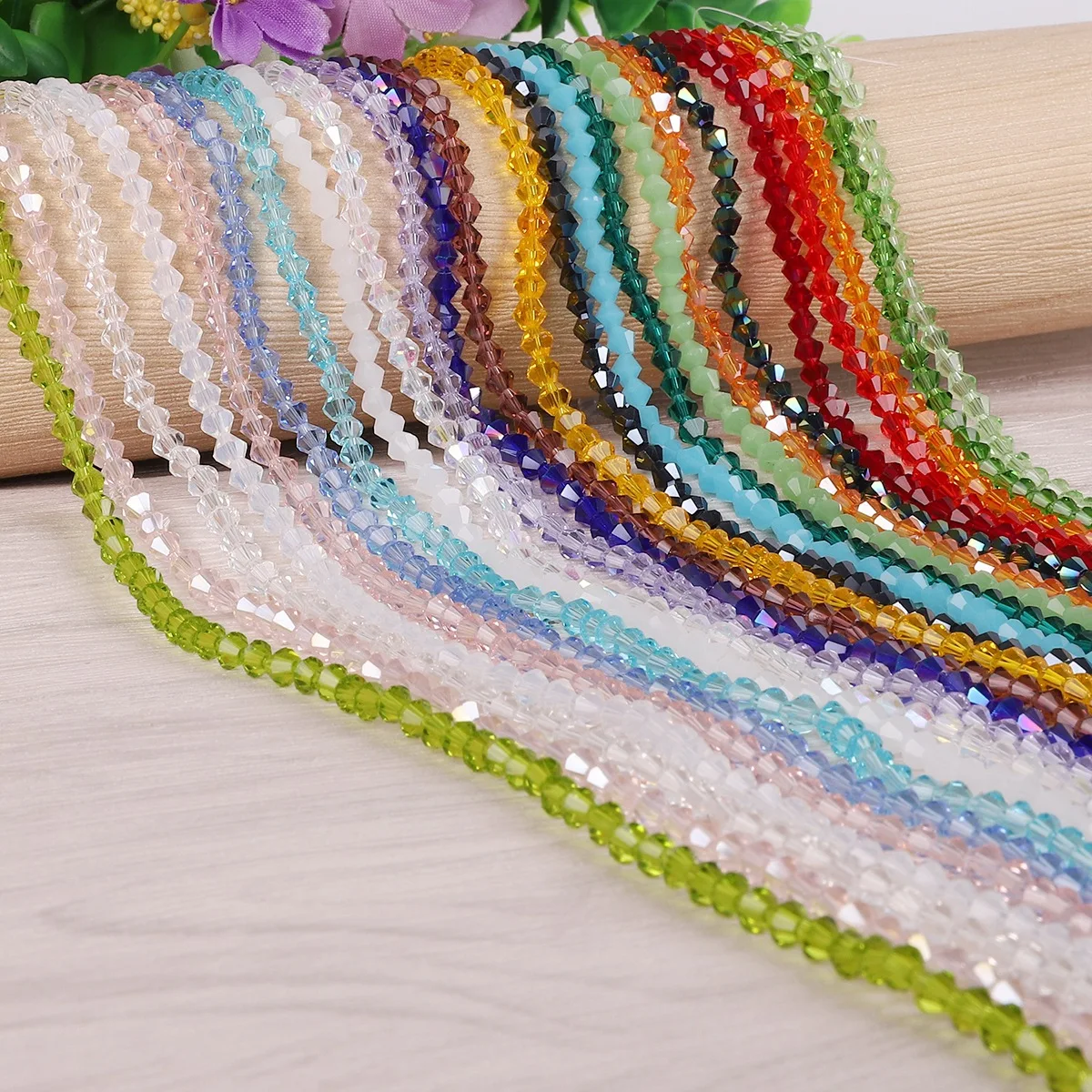4mm faceted  rhombus DIY Loose bead material glass crystal beads