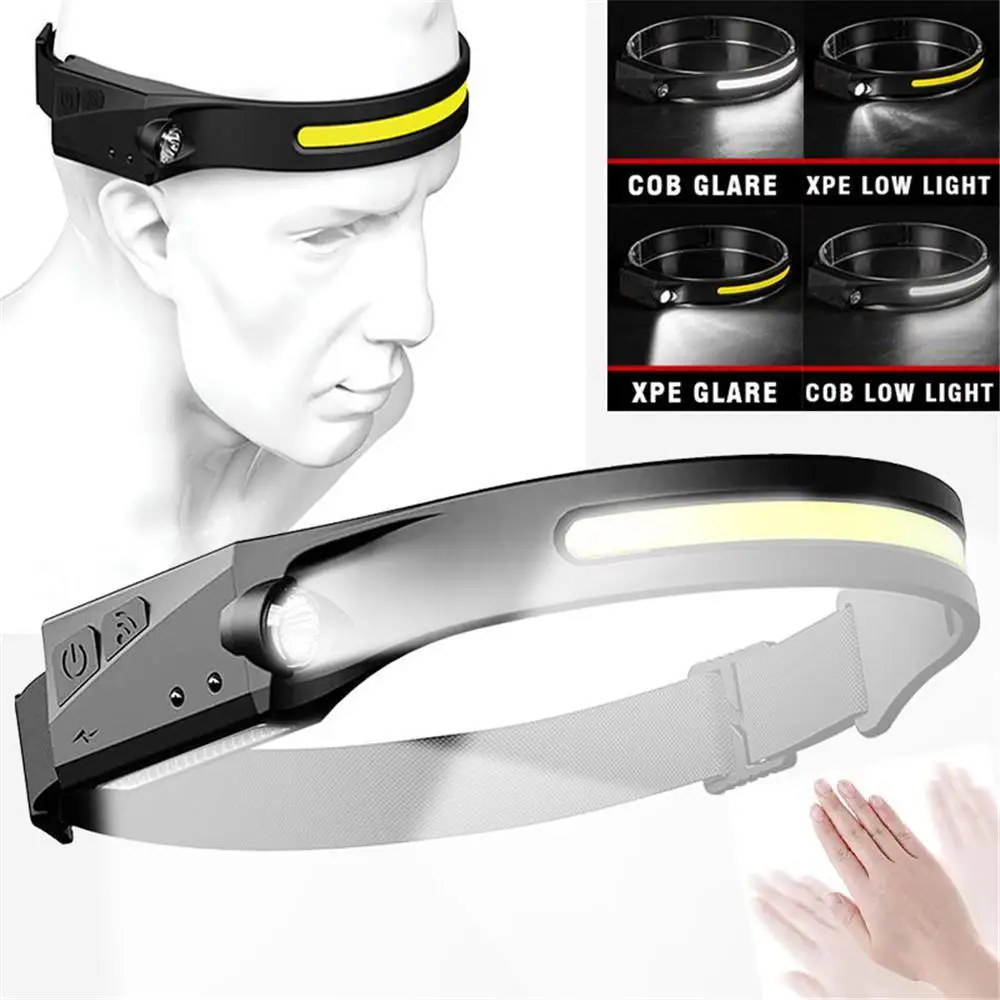 New Led Headlamps Flashlight, 1000 Lumens USB Rechargeable Headlight, Waterproof with Motion Sensor head lamp