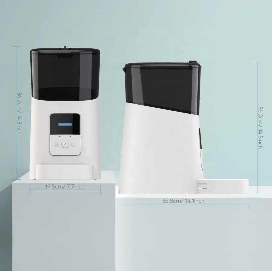 Wholesales 6L Dog Cat Smart Pet Feeder Wifi Alexa Tuya Smart Mobile Phone App Remote Control Microchip Automatic Pets Feeder