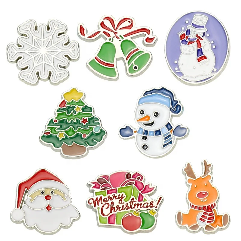 Wholesale DIY hats and clothes Christmas themed metal badges
