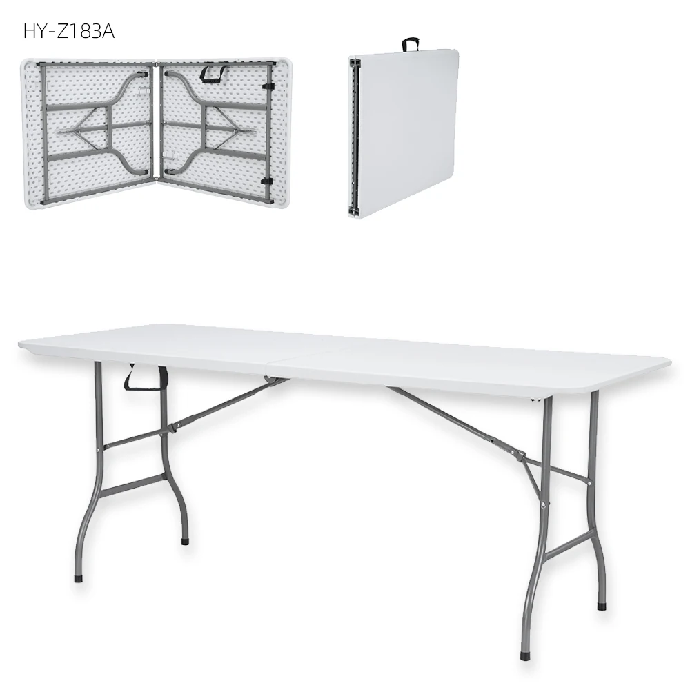 indoor outdoor use wholesale 6ft white plastic portable camping folding coffee dinning table manufacturers
