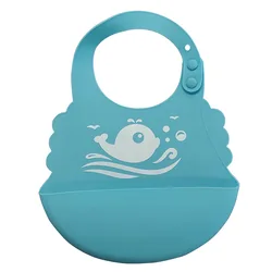 Manufacturers wholesale silicone baby baby meal bib super soft meal pocket children large saliva pocket wash-free