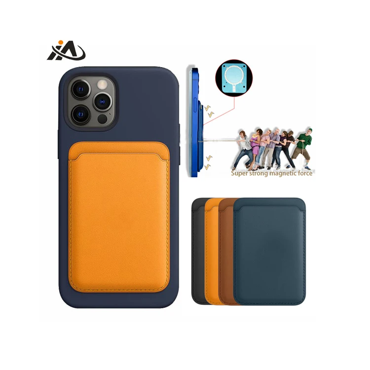 Magnetic Mobile Phone Accessories genuine leather wallets credit card Holder  For iP 13 14 15 Magnet Wallet with 22 magnets