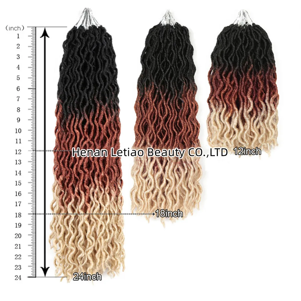 Goddess Faux Gypsy Locs Crochet Braid Hair Synthetic Locs Hair Extension Braids Wavy Curly Crochet Braids Hair