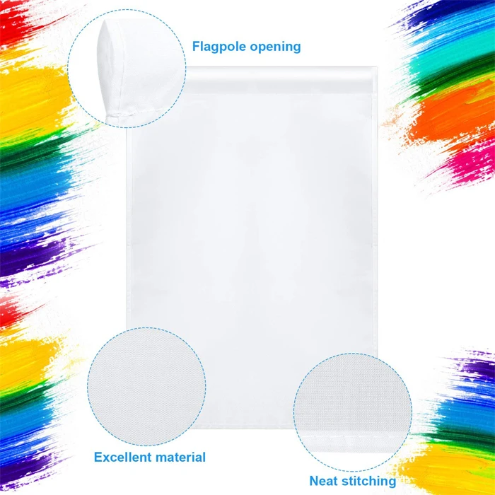 Sublimation Blank Double Printing Advertising Words Party Garden Decoration Country Blue White Red Custom Flag