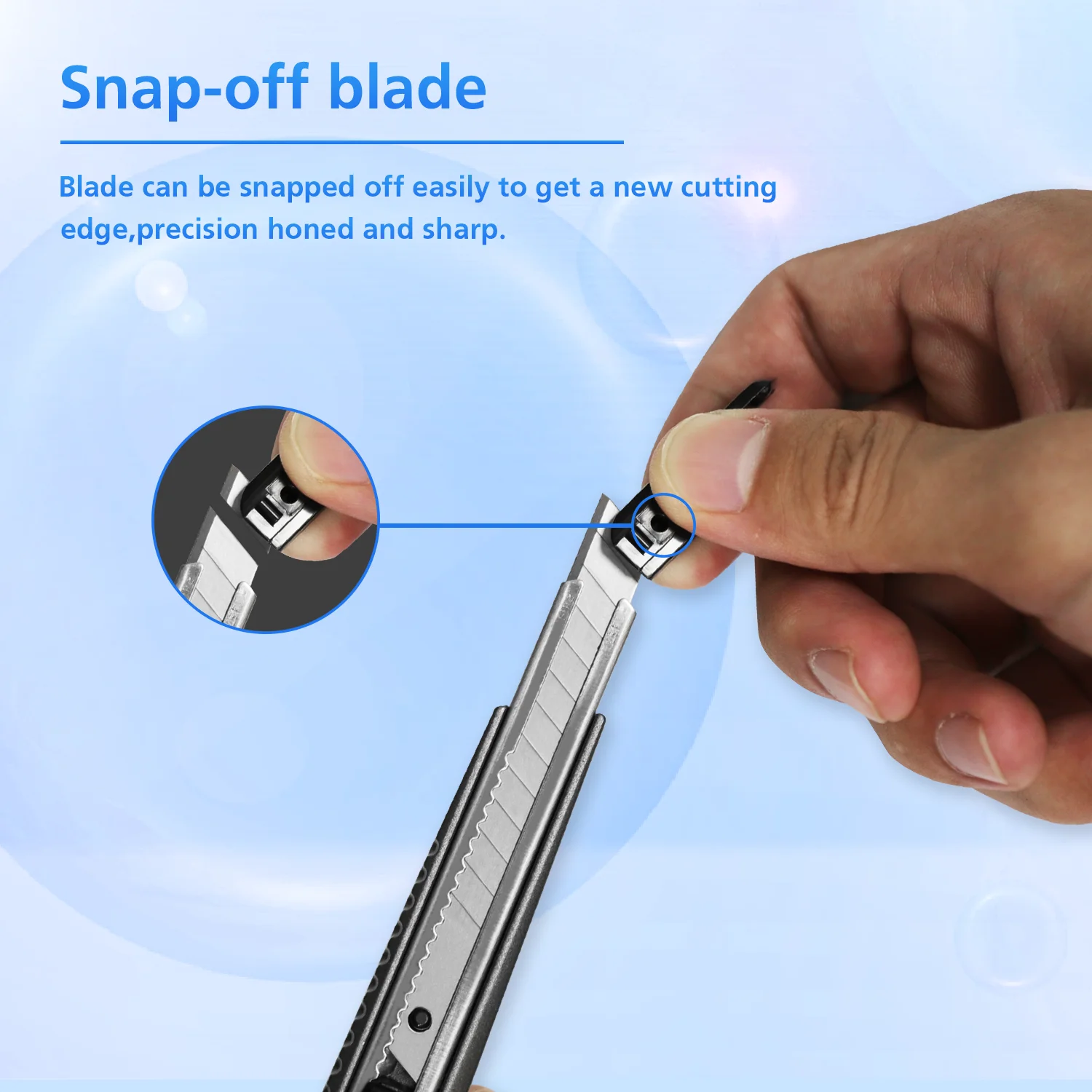 ZY-63 Custom Heavy duty Aluminium alloy Handle Utility Knife 9mm Sk2 Snap off Knife Sharp and Durable Cutter Knives